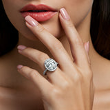 1.50 Carat Oval shape lab grown diamond ring with a halo