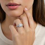 Dawn Princess Cut Diamond Halo Engagement Ring in Platinum