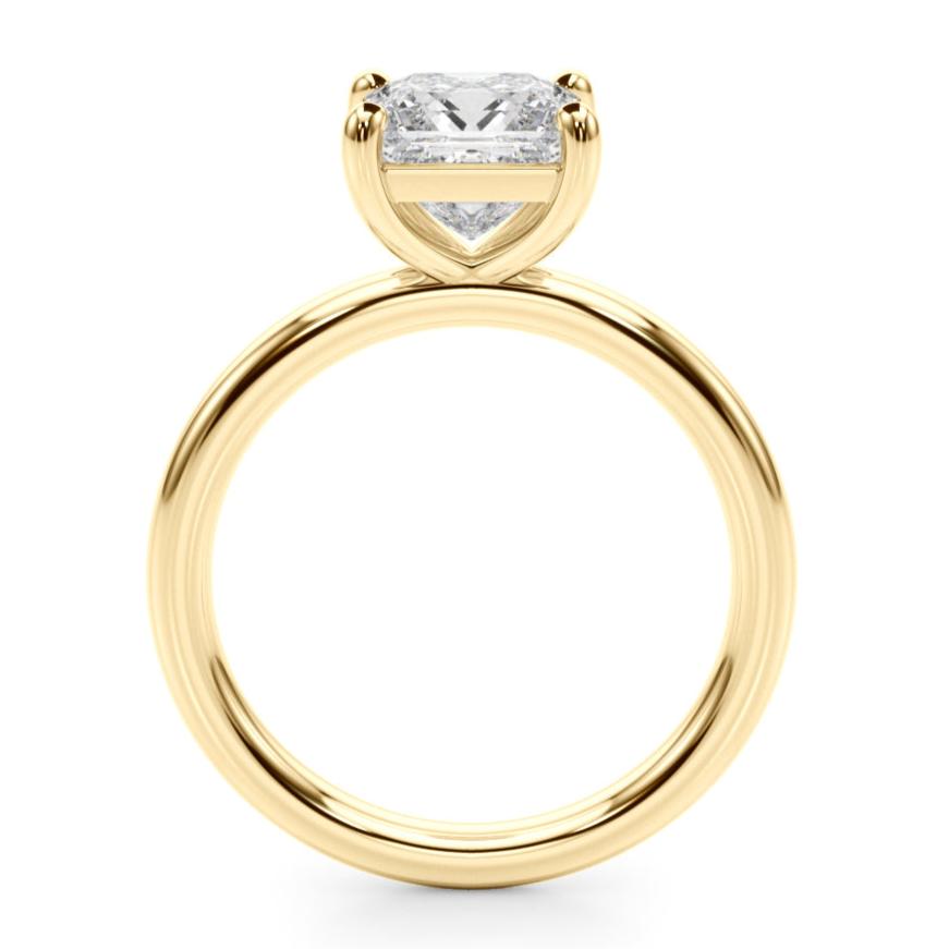 Melody - side view of the 3 carat princess cut  lab grown diamond solitaire ring