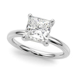 Melody - 3 carat princess cut diamond solitaire ring in all white gold or platinum