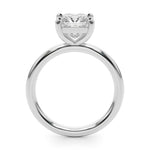 Melody - Side view. 3 carat princess cut diamond solitaire ring in all white gold or platinum