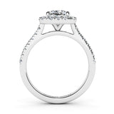 Eternal Summer: Diamond Halo Engagement Ring with 1.50ct Cushion-Cut Lab-Grown Diamond